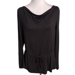 White House Black Market Black Draped Blouse